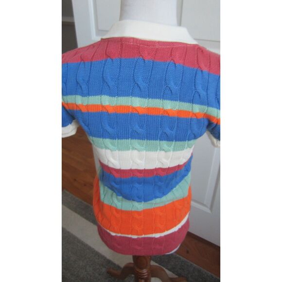 POLO RALPH LAUREN SLIM FIT STRIPED POLO WITH CREAM COLOR COLLAR SIZE SMALL - Picture 3 of 4